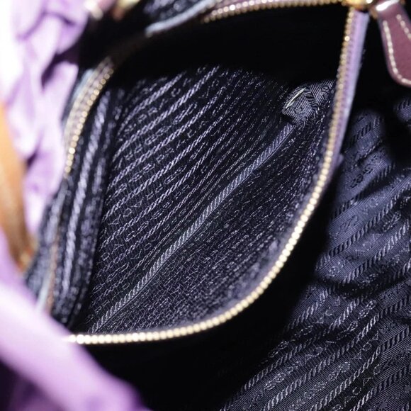 PRADA Tote Bag Nylon Purple Gold Auth ep6502 - Picture 10 of 16